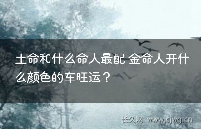 土命和什么命人最配 金命人开什么颜色的车旺运？