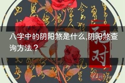 八字中的阴阳煞是什么,阴阳煞查询方法？