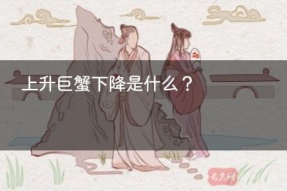 上升巨蟹下降是什么？